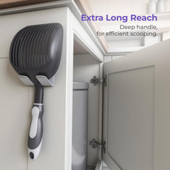 iprimio cat litter scoop tapered front edge reaches corners for thorough scooping