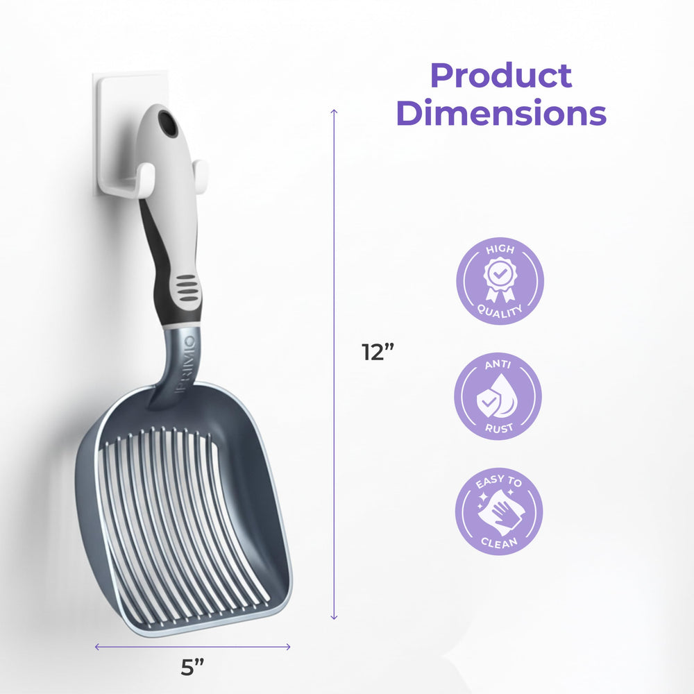 iPrimio deep-shovel reaching deep into the litter for thorough cleaning