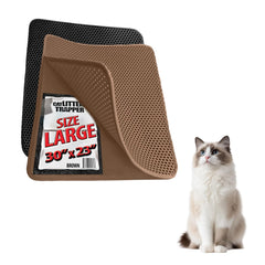 iPrimio Large Cat Litter Trapper Mat with urine-proof layer aids easy cleanup.