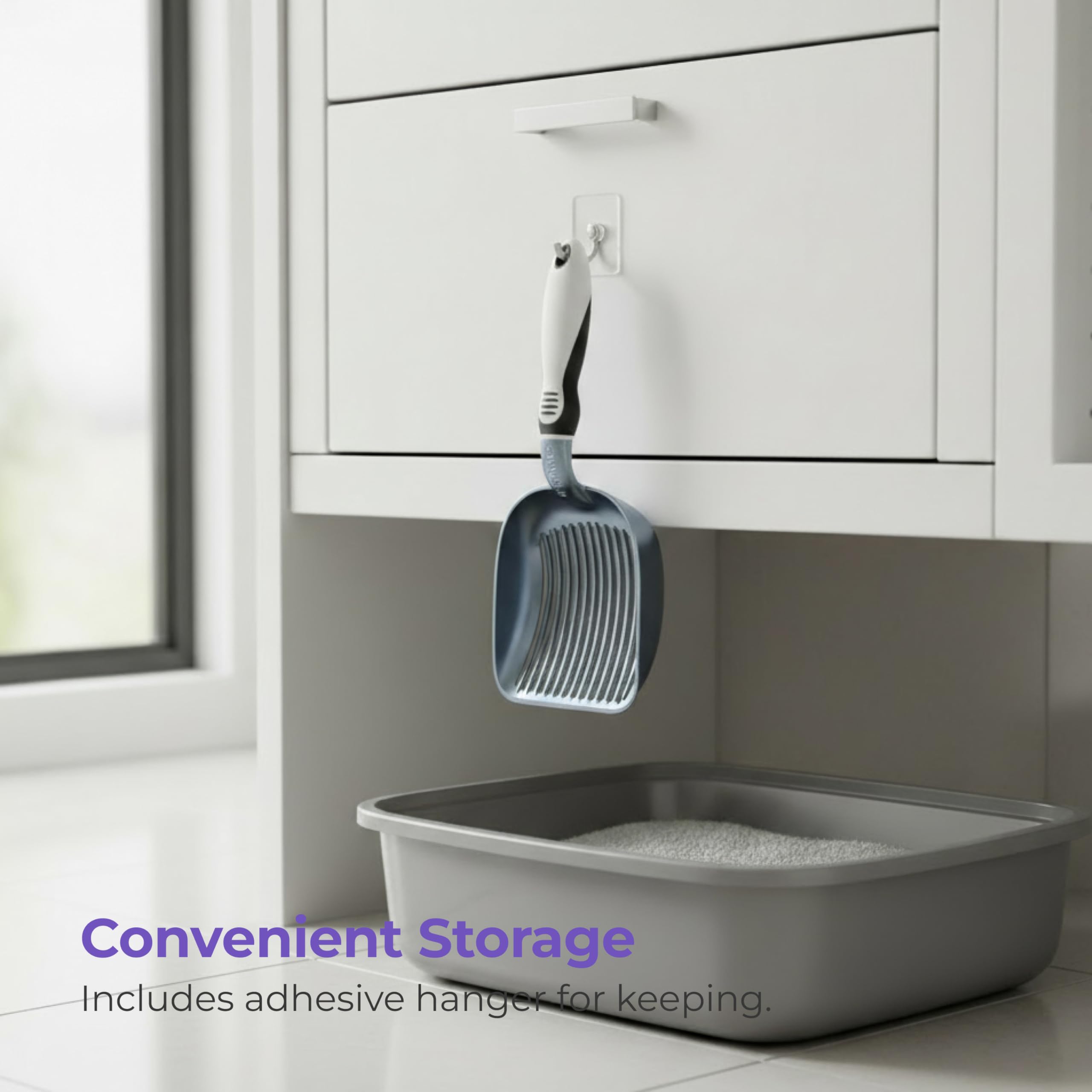 iPrimio patented kitty-litter-scoop emphasizing innovative design