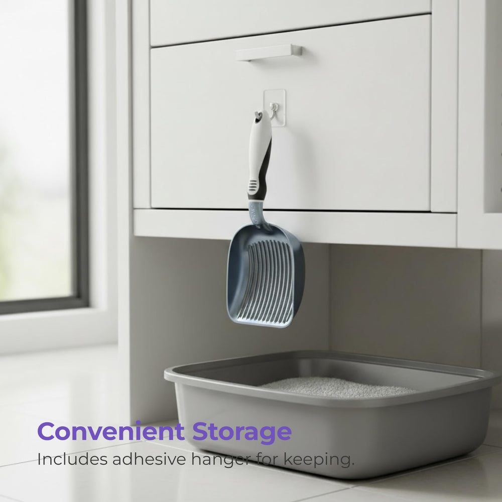 iPrimio patented kitty-litter-scoop emphasizing innovative design