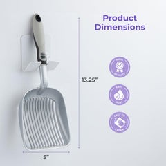 iPrimio non-stick plated aluminum construction eases cleanup after litter tasks.