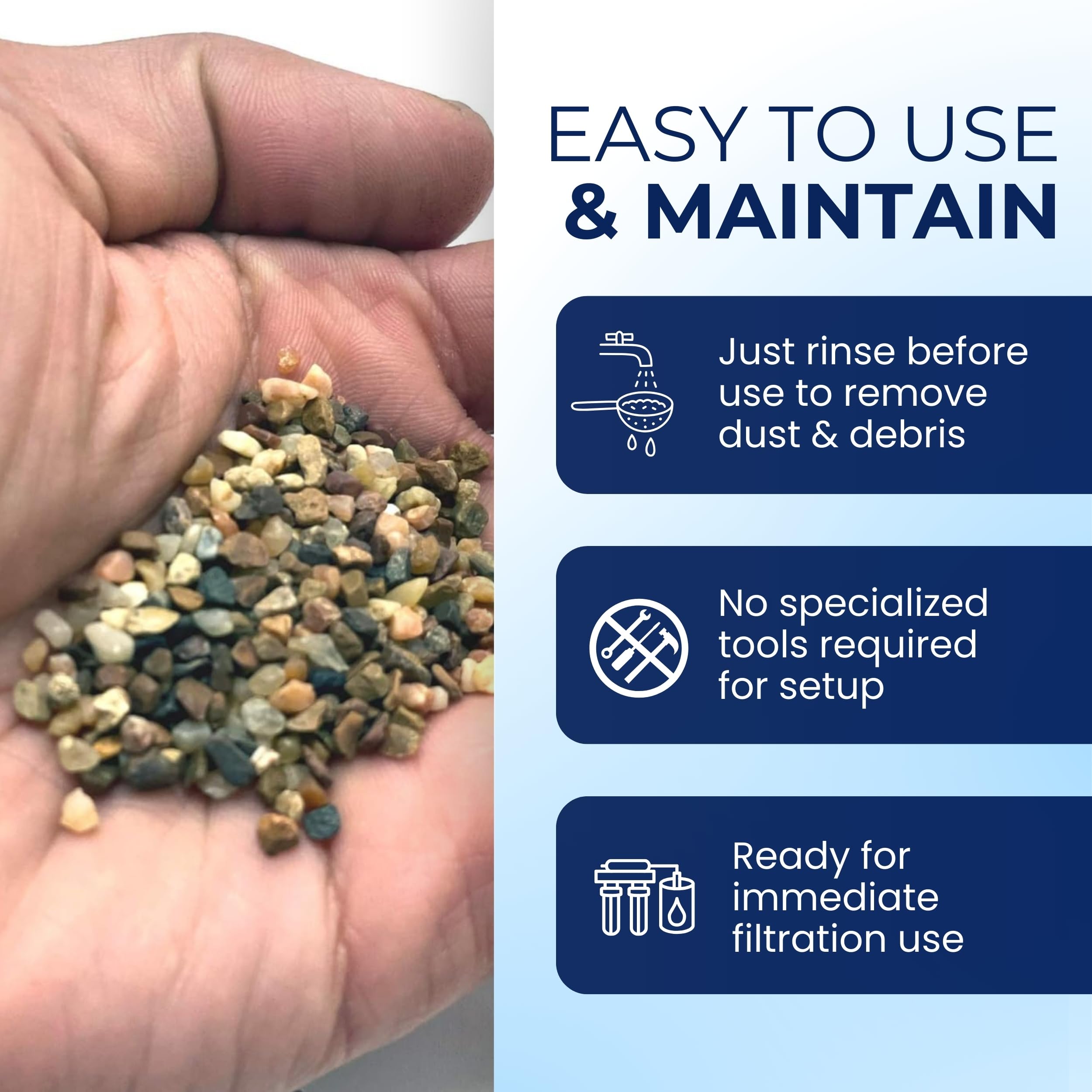 IPW garnet filtration media provides easy installation in tanks.