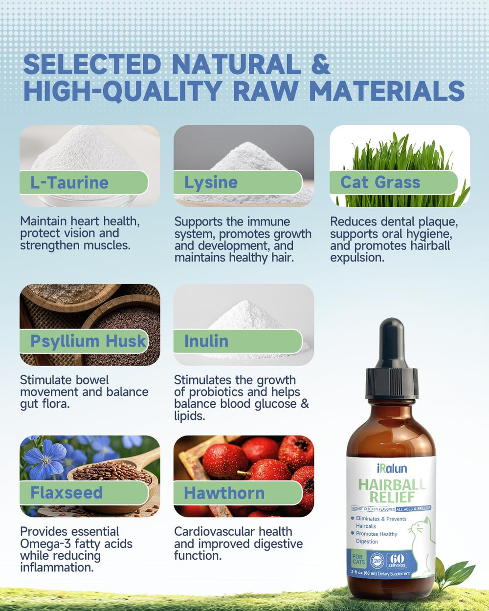 IRALUN Drops mixed with food for convenient dosing.