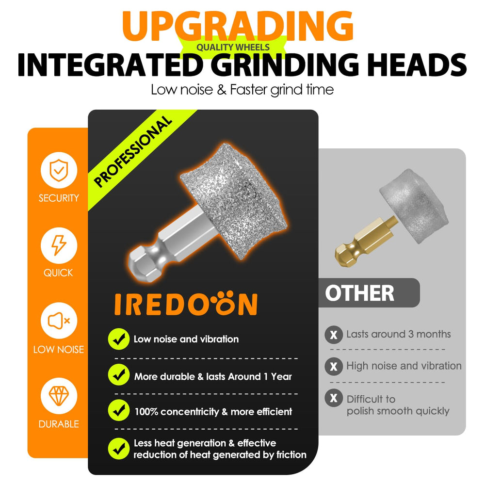 IREDOON three-pack with diamond grit for durable, consistent grinding