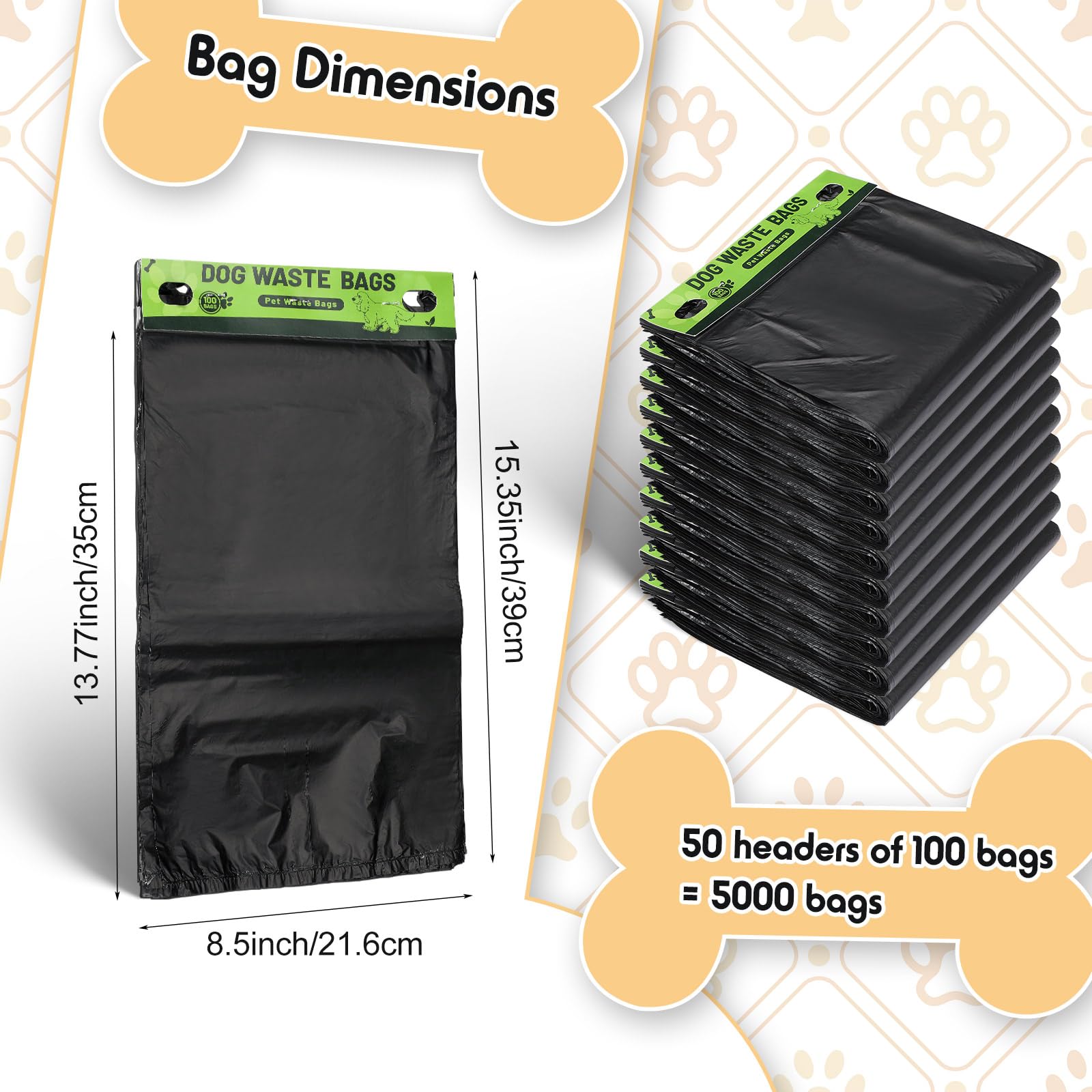 Ireer 5000 pieces dog waste bags with headers for park restocking.