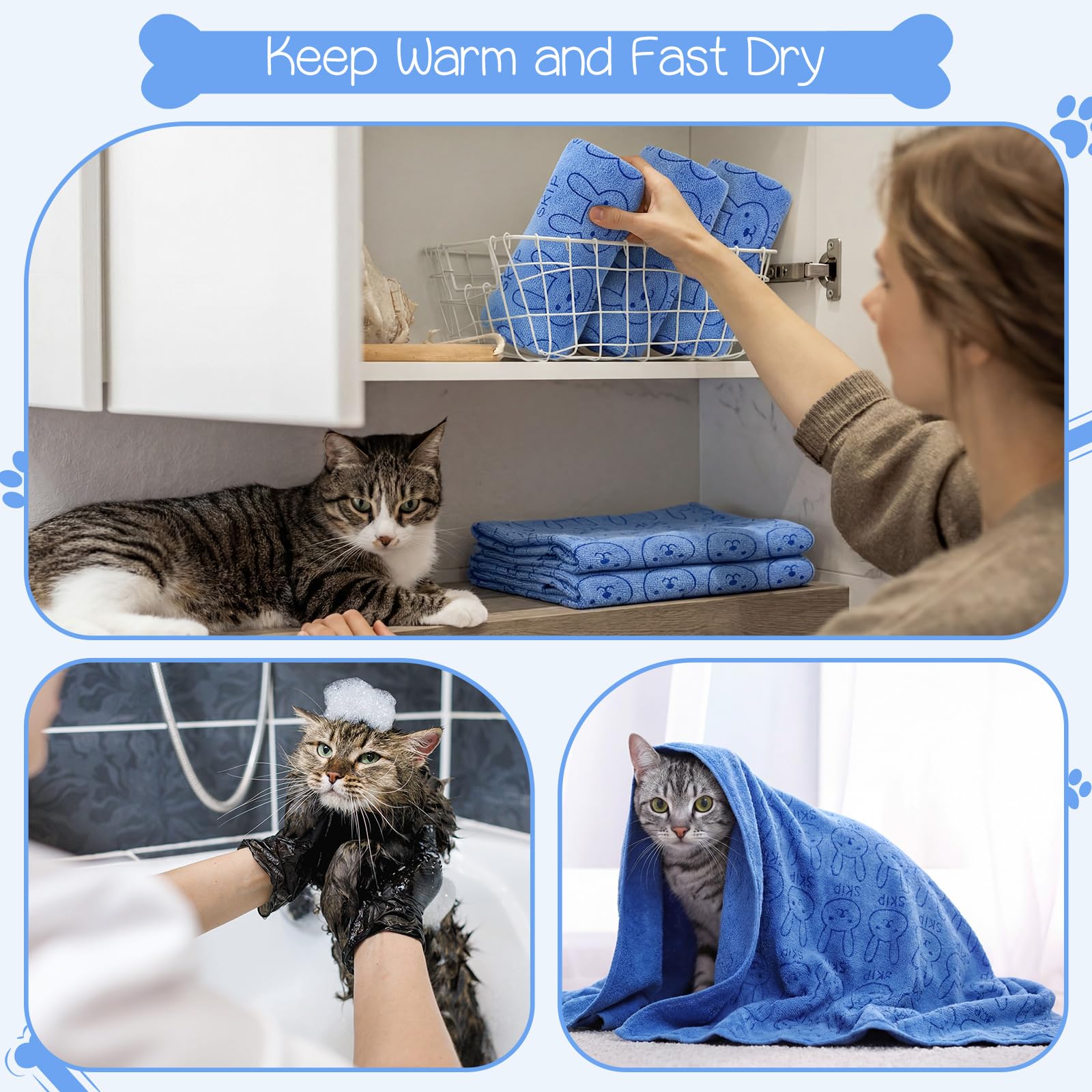 Irenare dog and cat travel towel for on-the-go grooming