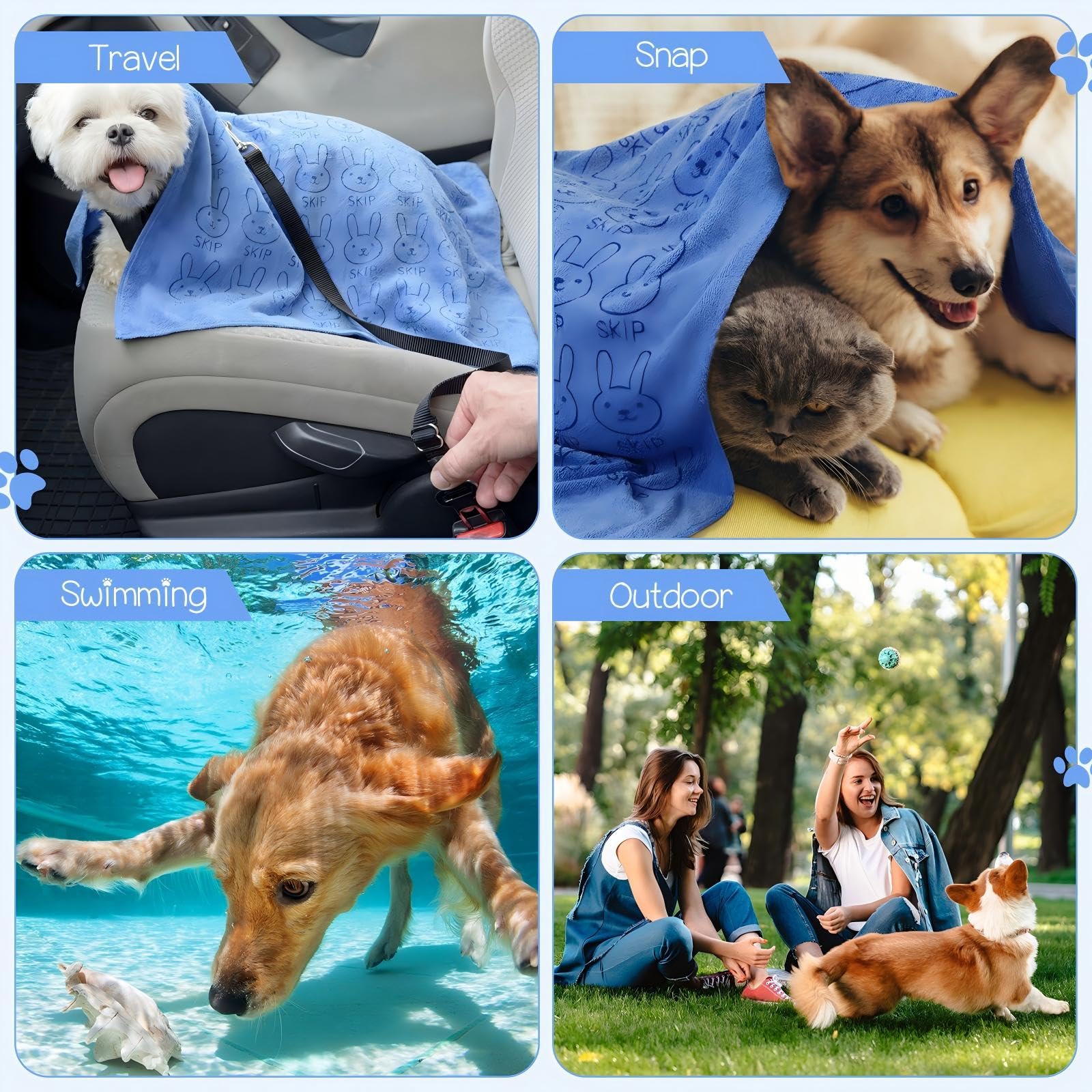 Irenare machine-washable dog towels simplify cleaning tasks