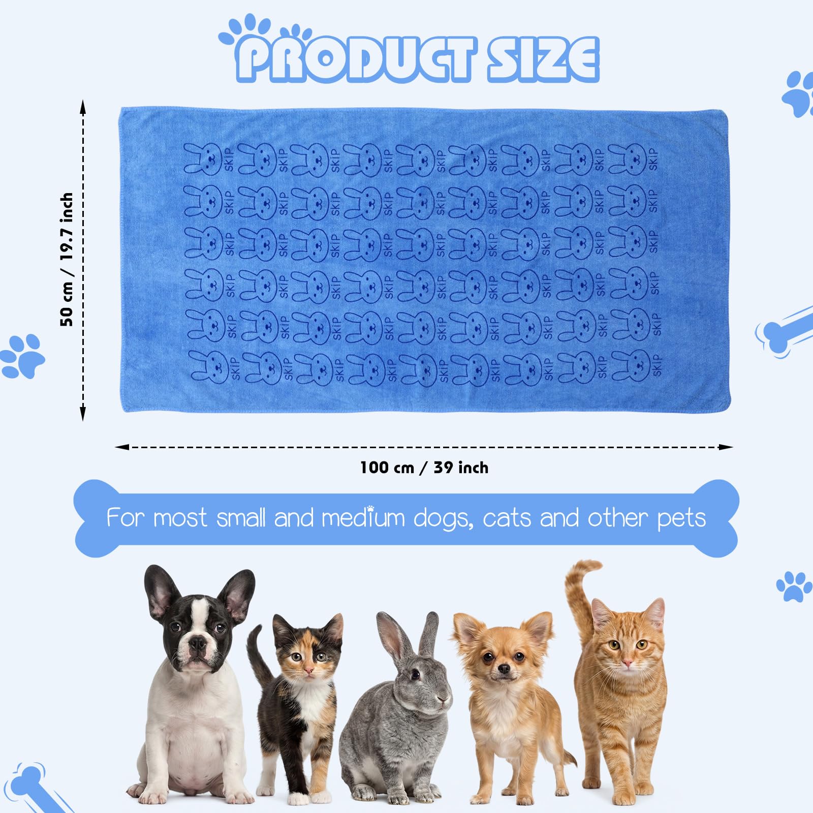 Irenare microfiber dog towel closeup shows plush absorbent fibers