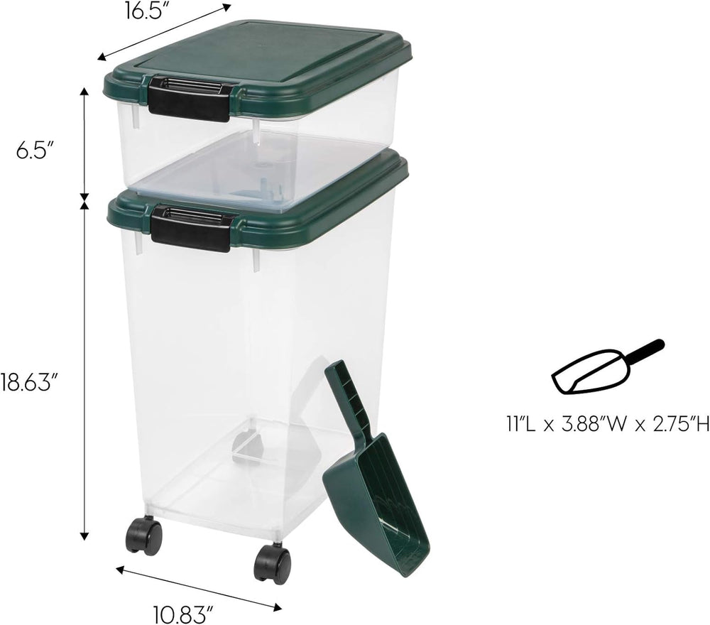 Airtight seal and snap-latch on IRIS Remington protect dry food from moisture.
