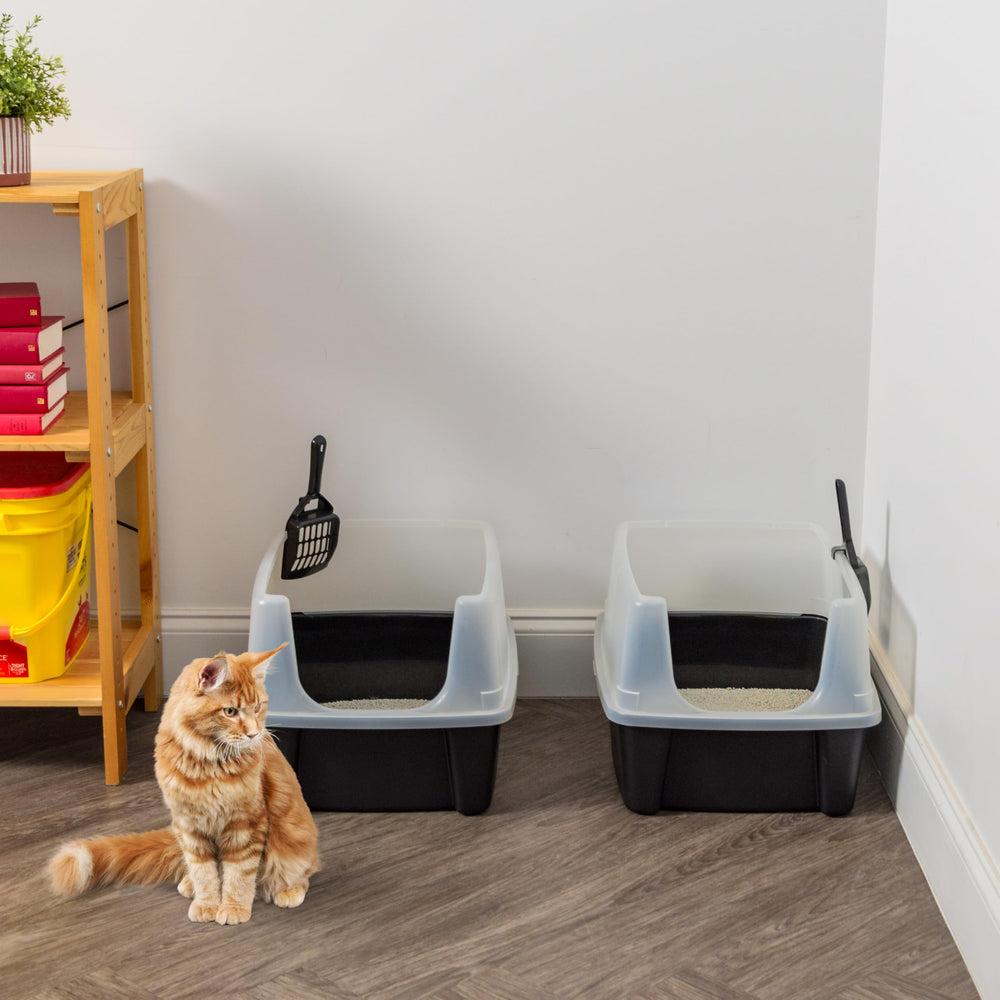 IRIS USA 2-pack storage solution for keeping extra litter boxes ready