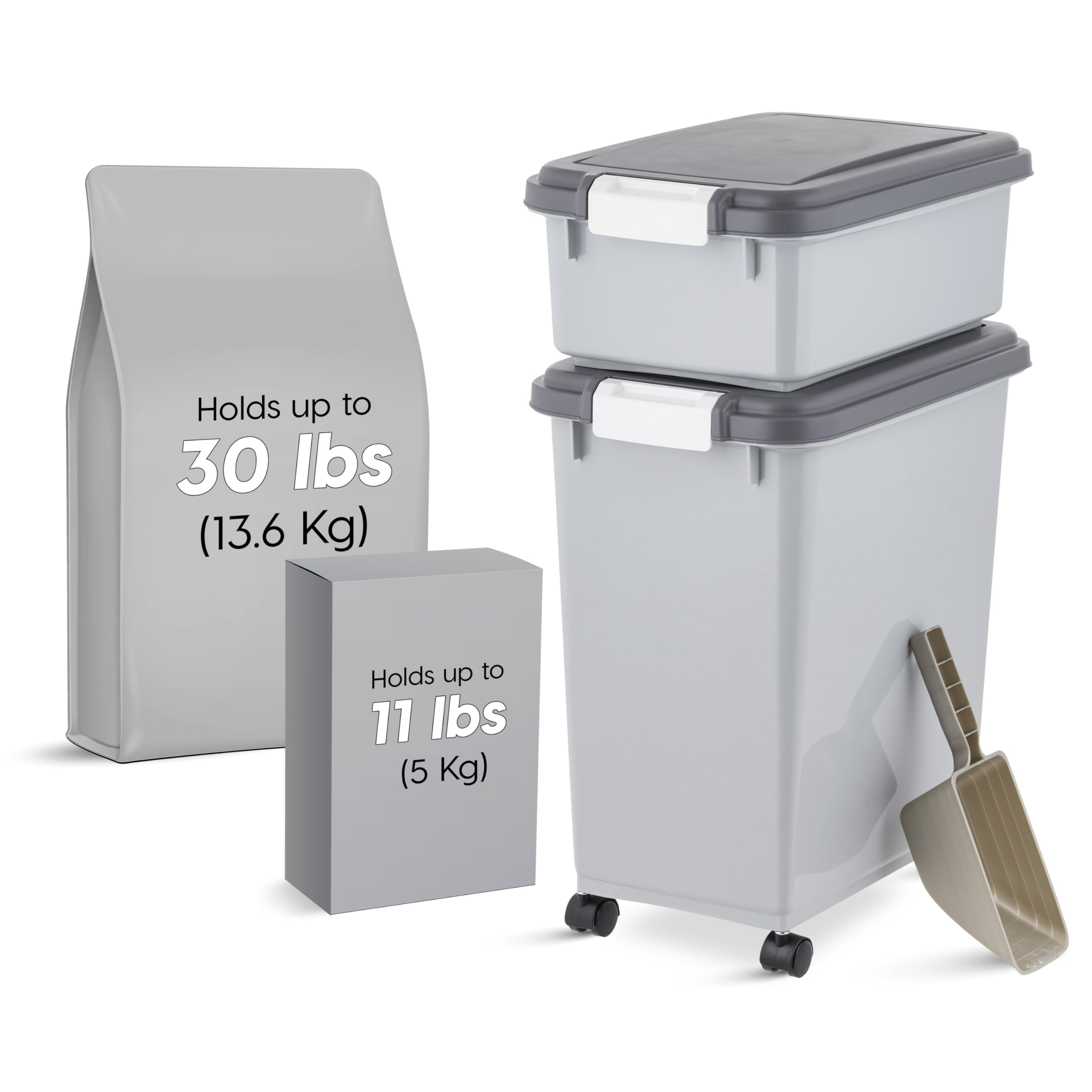Airtight lid and snap-lock latch on IRIS USA container
