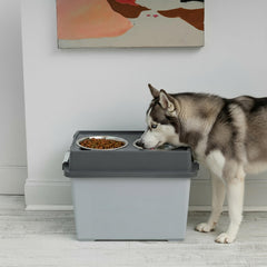 IRIS USA airtight dog food storage container with buckle lid to protect dry food