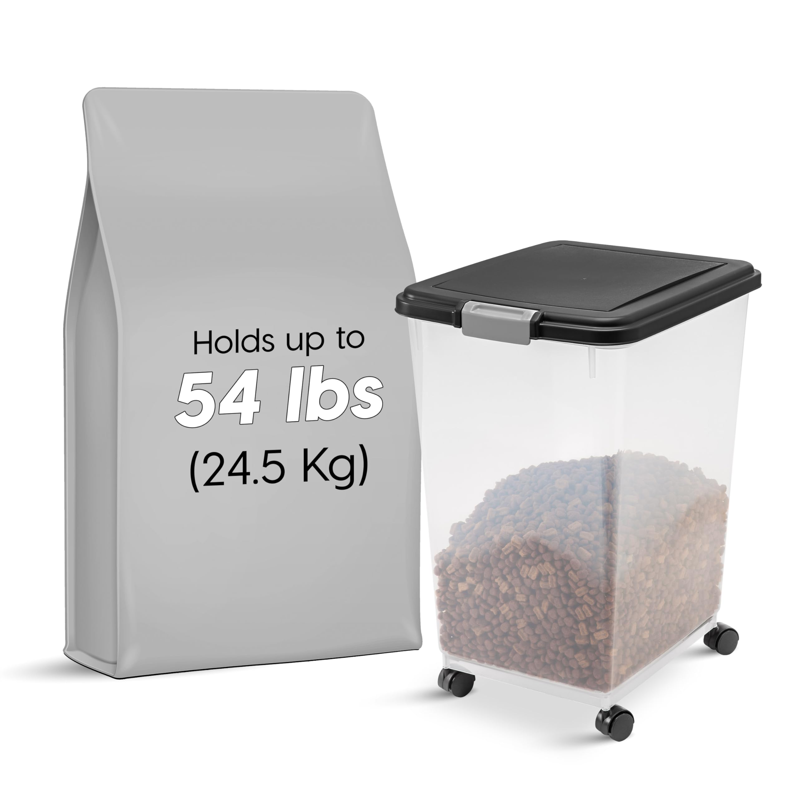 IRIS USA foam seal on lid ensures freshness for pet foods