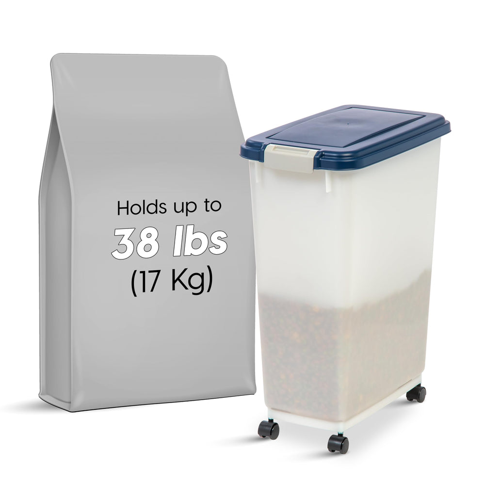 IRIS USA lid with snap-lock latches preserves dry foods securely