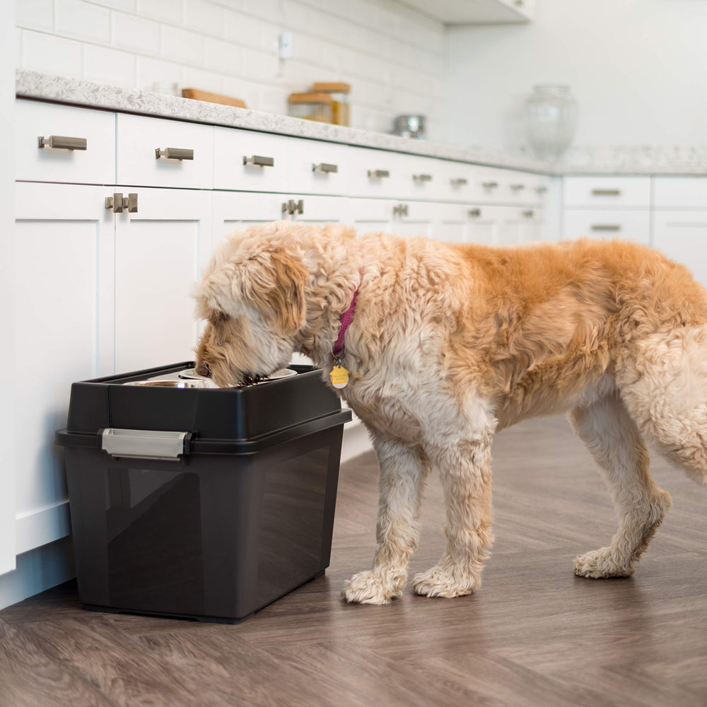 IRIS USA airtight pet-food storage keeps kibble fresh and pest-free.