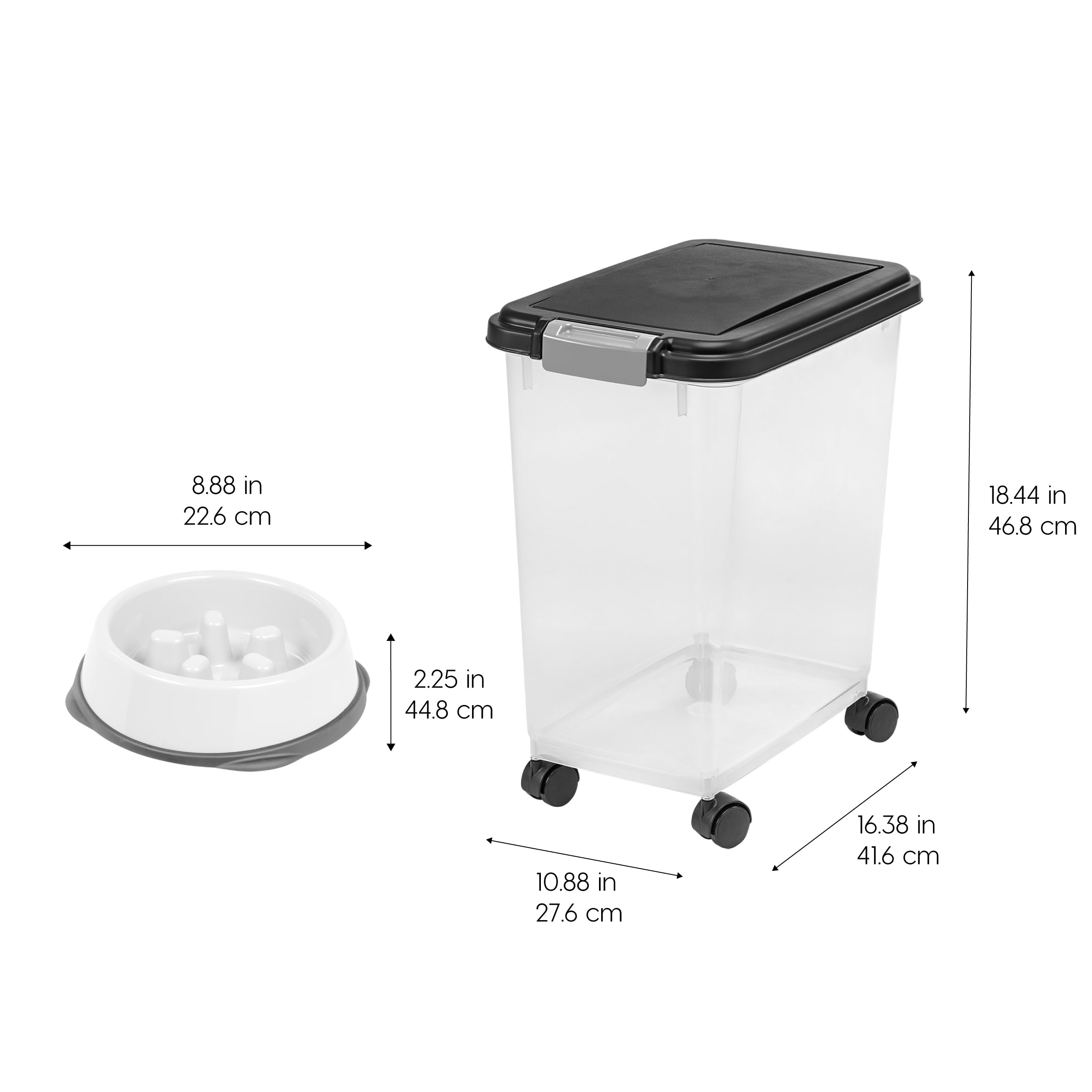 IRIS USA attachable wheels on the container allow easy repositioning around the home.