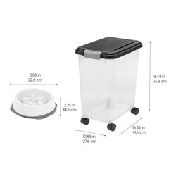 IRIS USA attachable wheels on the container allow easy repositioning around the home.