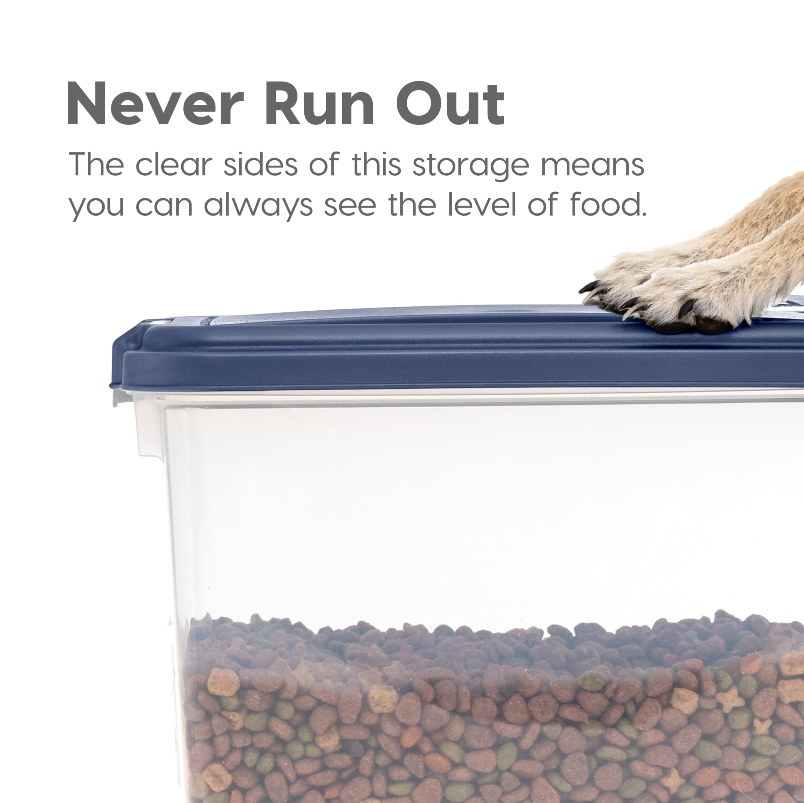 BPA-free construction provides reassurance for storing dry pet foods.