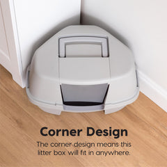 IRIS USA Cat Litter Box easy-clean plastic resists stains and wipes down.