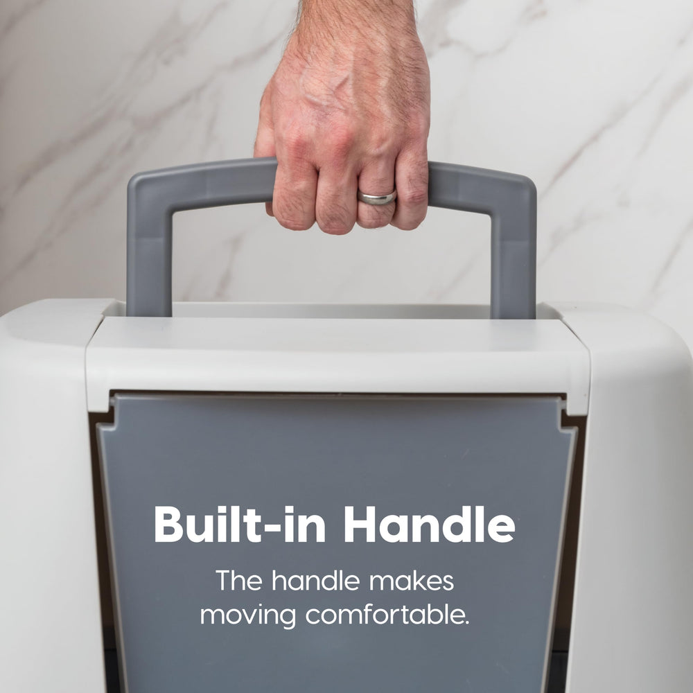 IRIS USA hidden litter pan keeps litter out of sight and tidy.