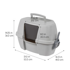 IRIS USA Cat Litter Box odor-control flap door helps keep rooms fresh.