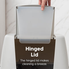 IRIS USA litter box scoop with hook keeps cleaning tools within reach.