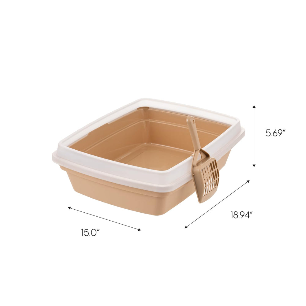 IRIS USA Cat Litter Box Scoop Included — convenient cleaning tool stored on the box.