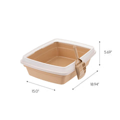 IRIS USA Cat Litter Box Scoop Included — convenient cleaning tool stored on the box.