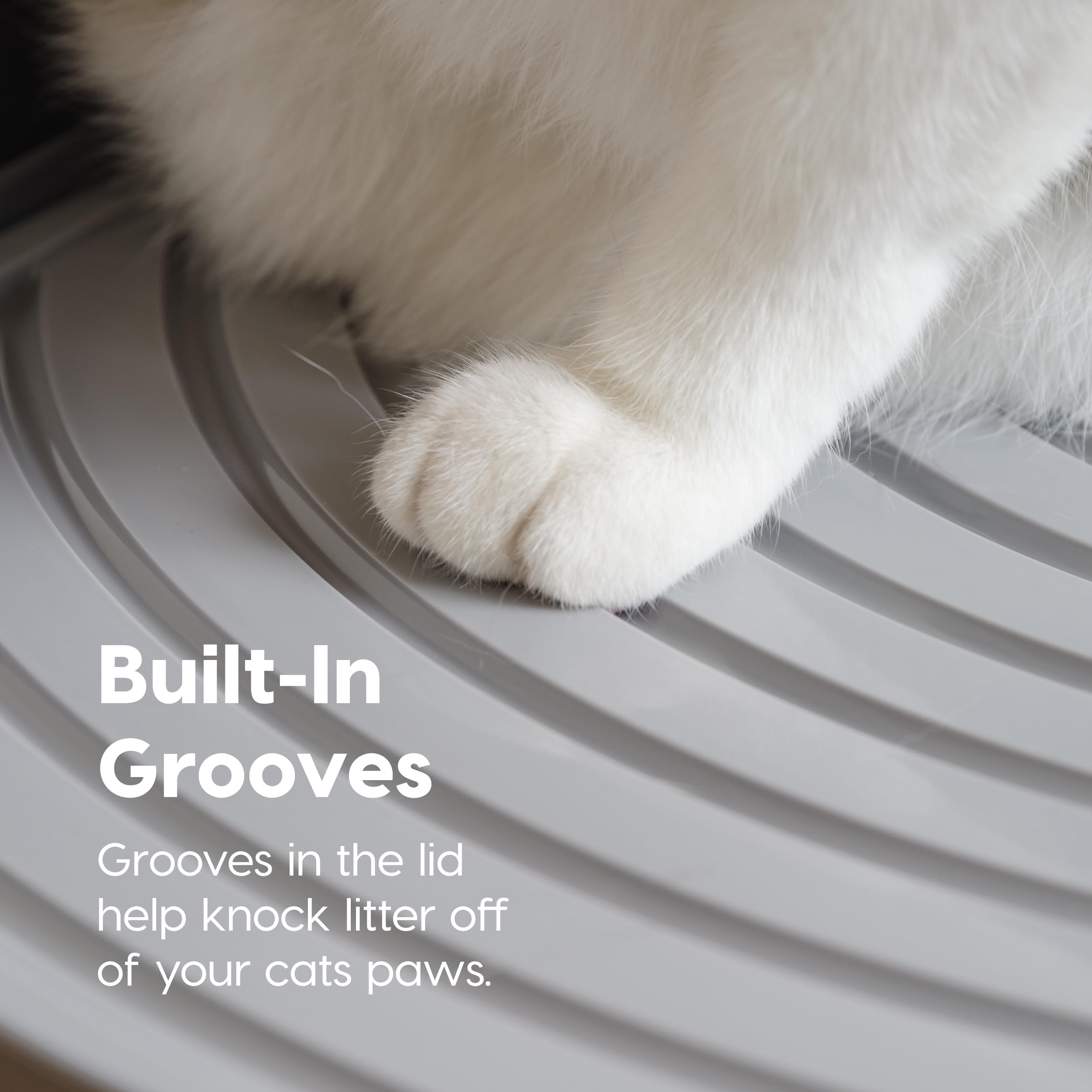 Smooth interior of IRIS USA cat litter box simplifies cleaning