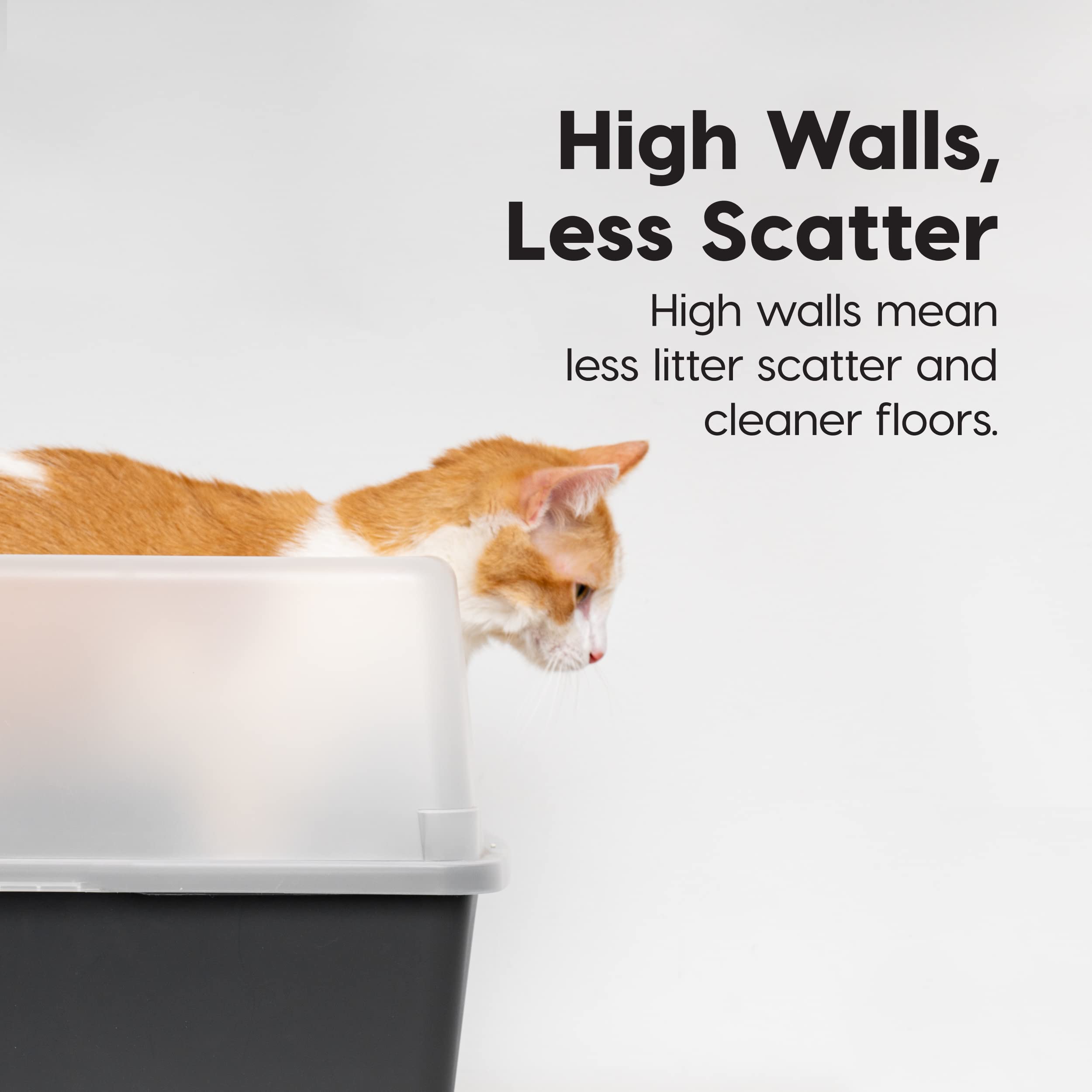 IRIS USA stain-resistant plastic litter box for durable daily use