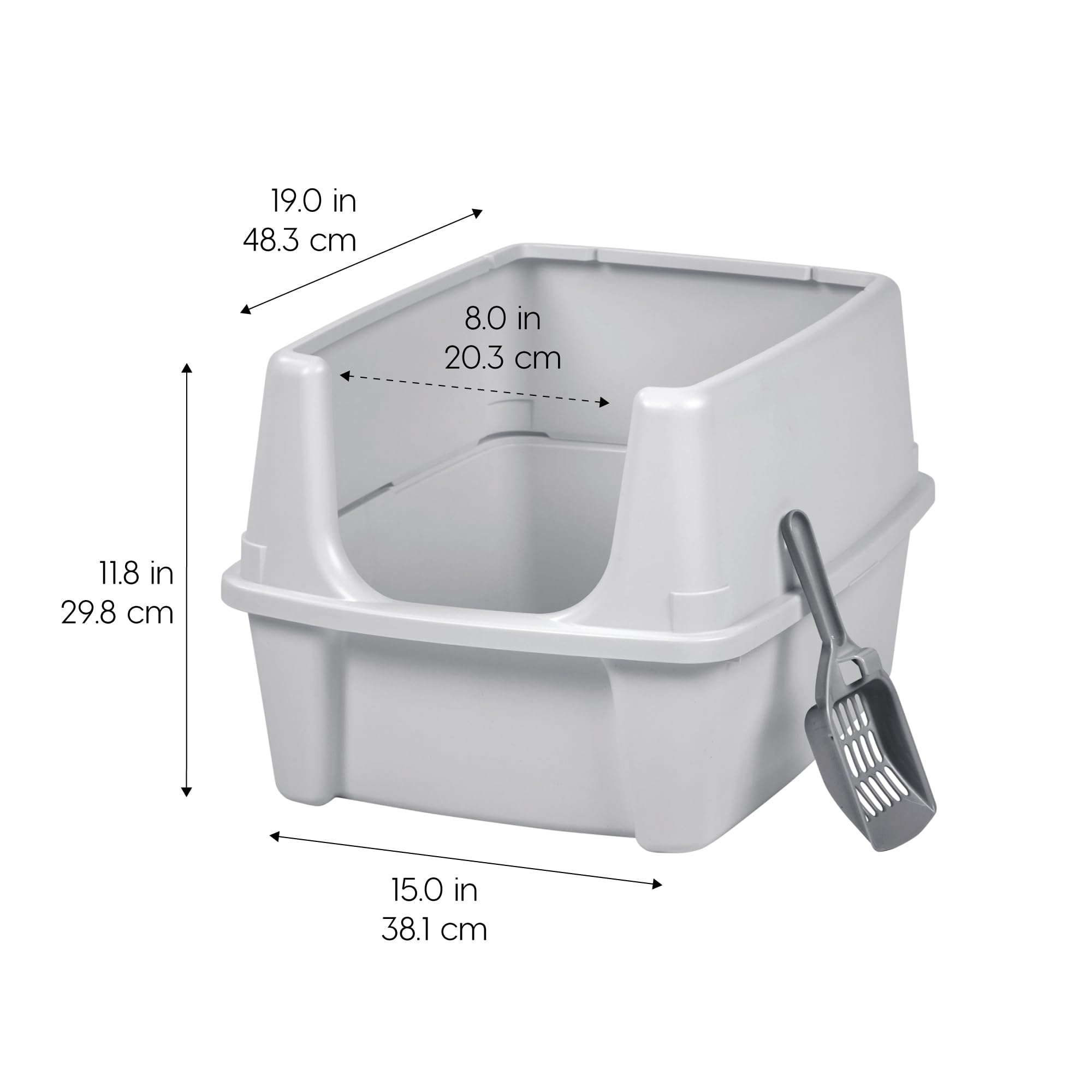 IRIS USA cat litter box tall-walls reducing litter scatter
