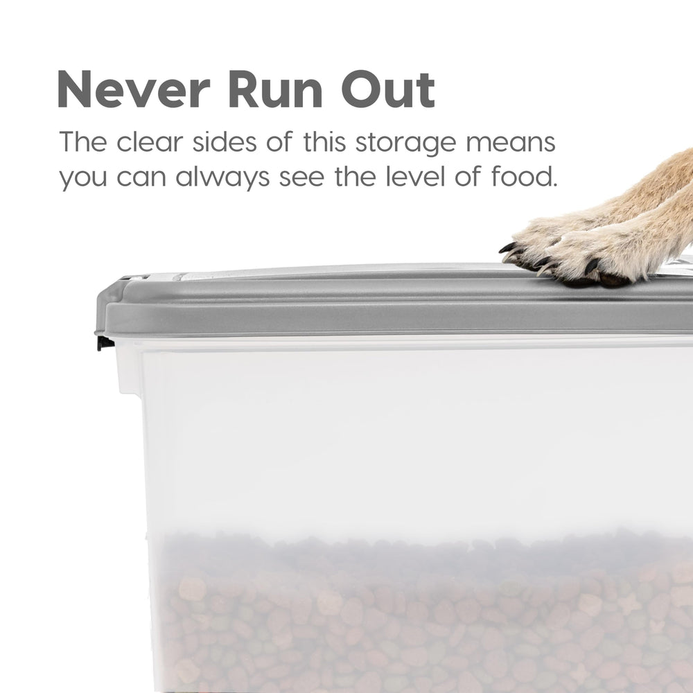 IRIS USA stackable design fits kibble, seeds, and treats.