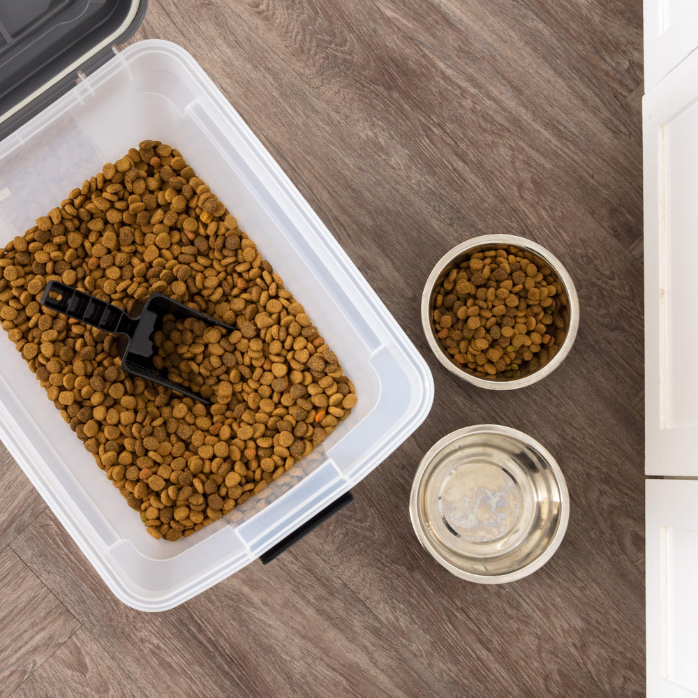IRIS USA 58-pound capacity container stores dog and bird foods