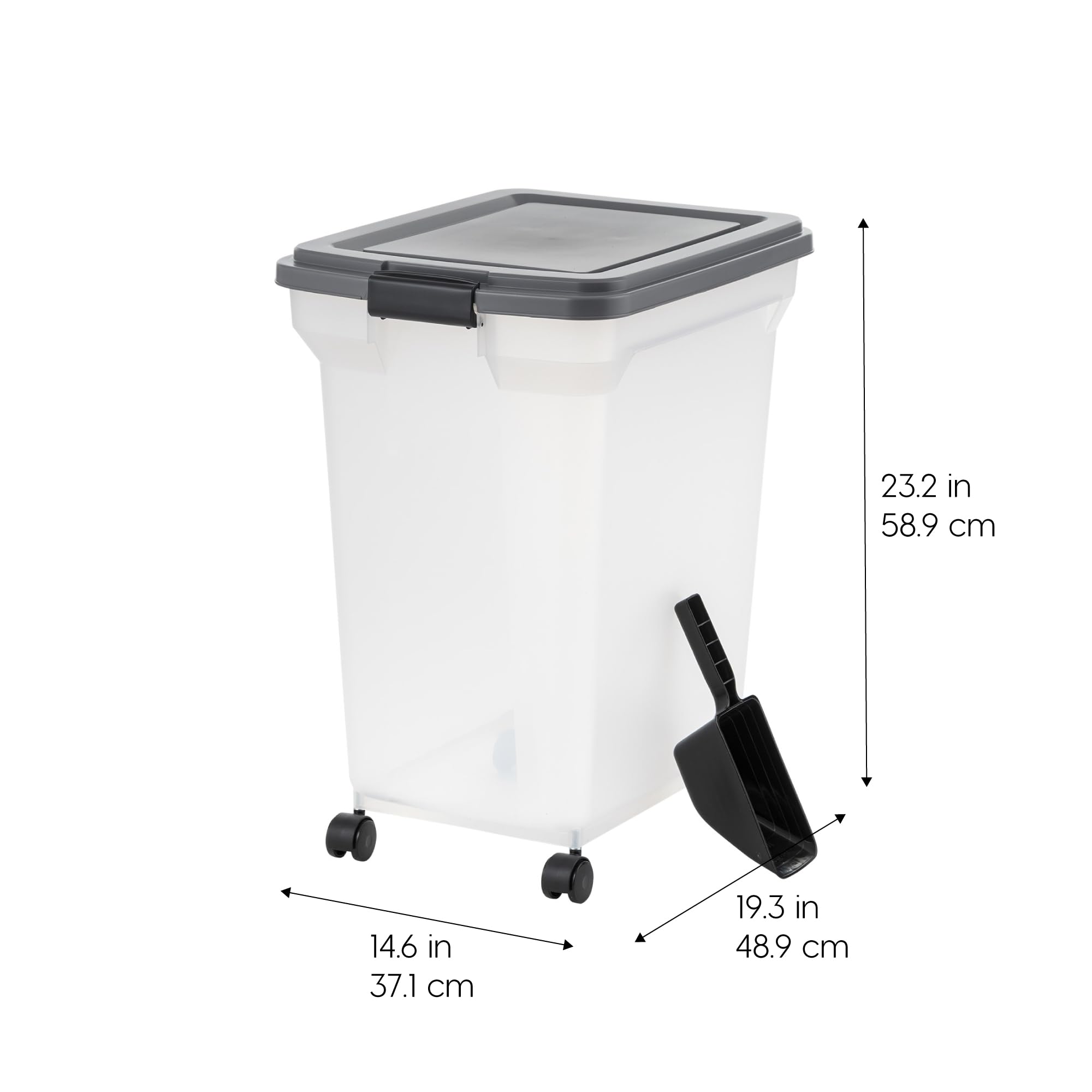 IRIS USA container with attachable wheels for easy mobility