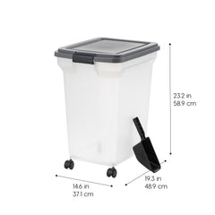 IRIS USA container with attachable wheels for easy mobility