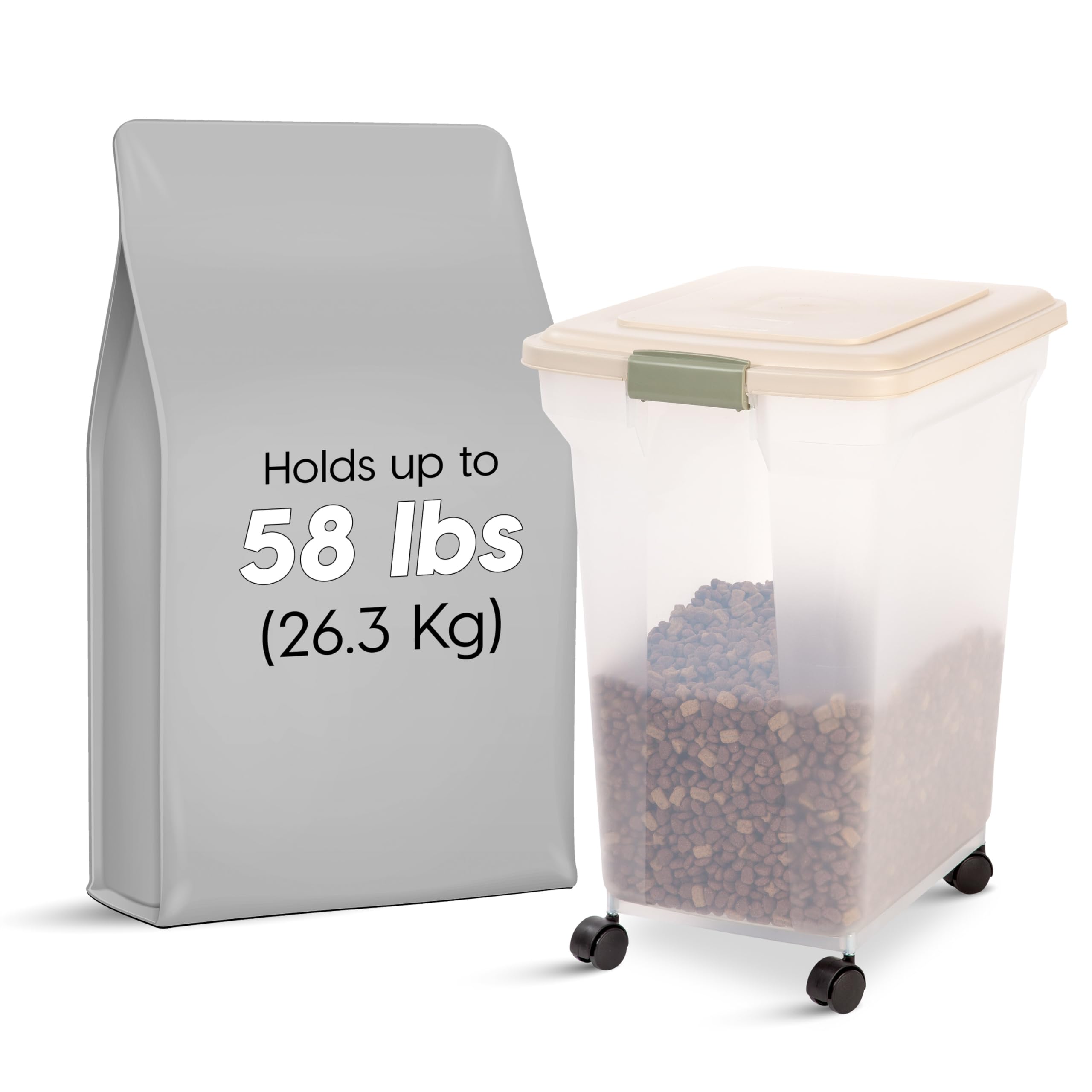 IRIS USA 67 Qt container with attachable wheels for easy mobility