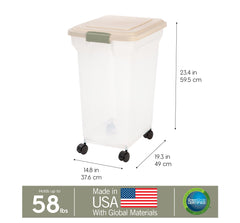 IRIS USA 67 Qt translucent body for quick content checks