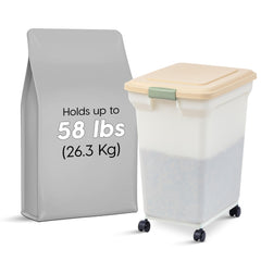 IRIS USA dog food storage container with airtight lid preserves freshness