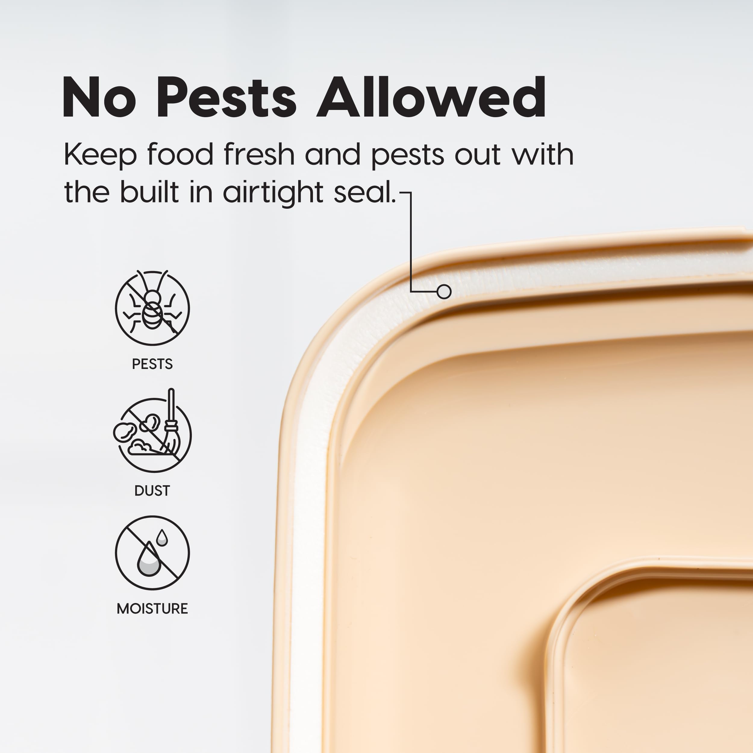 Made in the USA, IRIS storage container for pet food