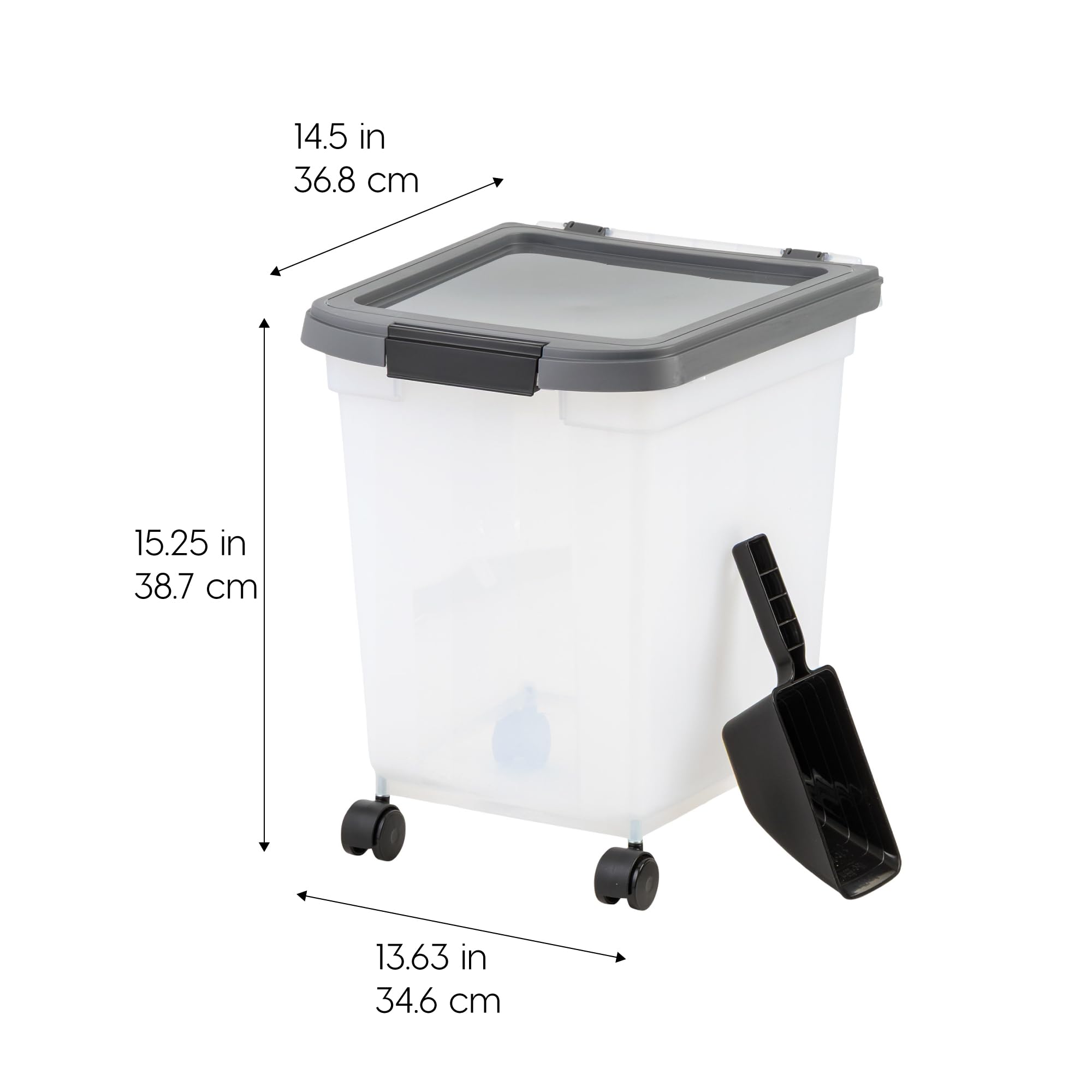 IRIS USA container with attachable wheels for easy transport
