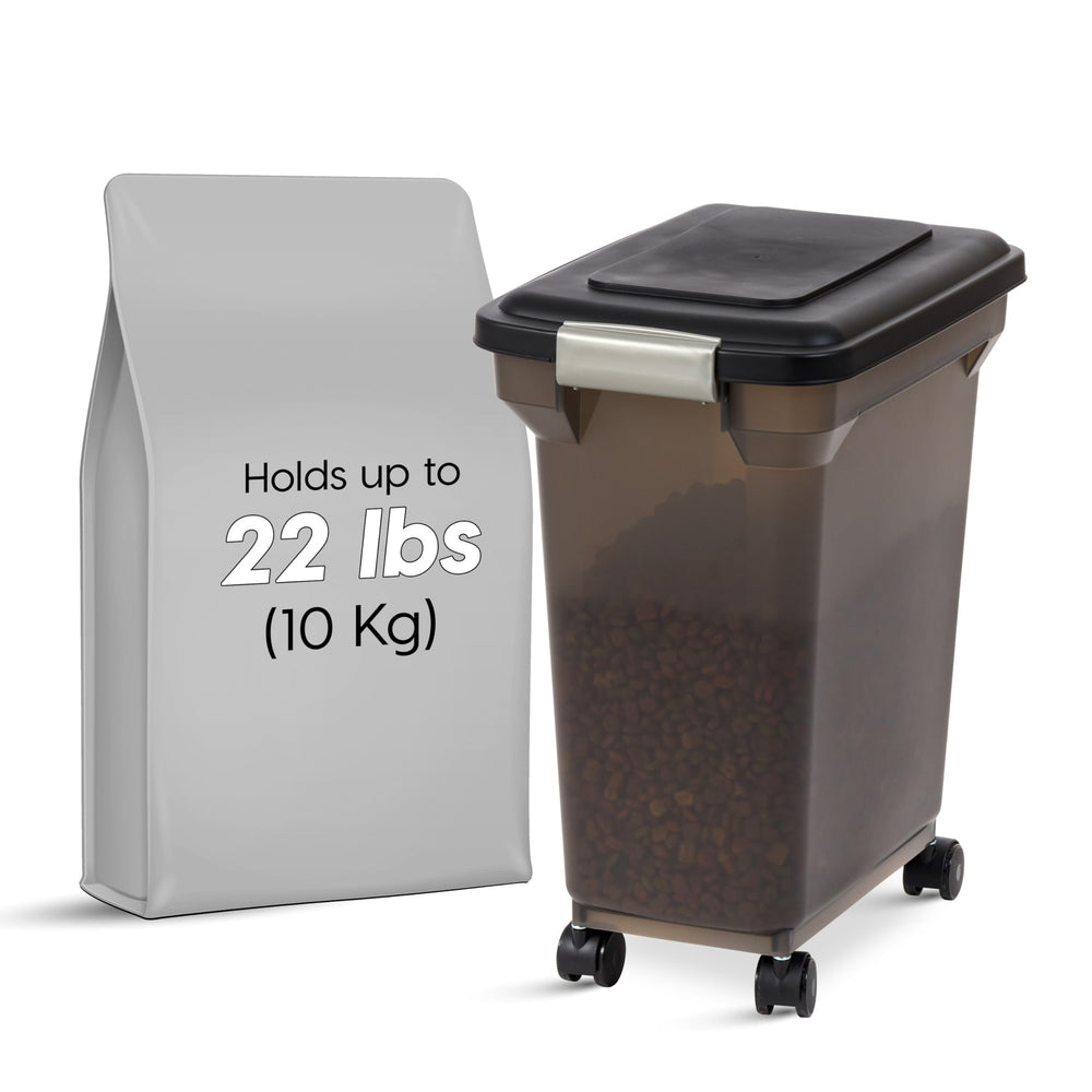 IRIS USA pet storage with wheels for easy transport and mobility.