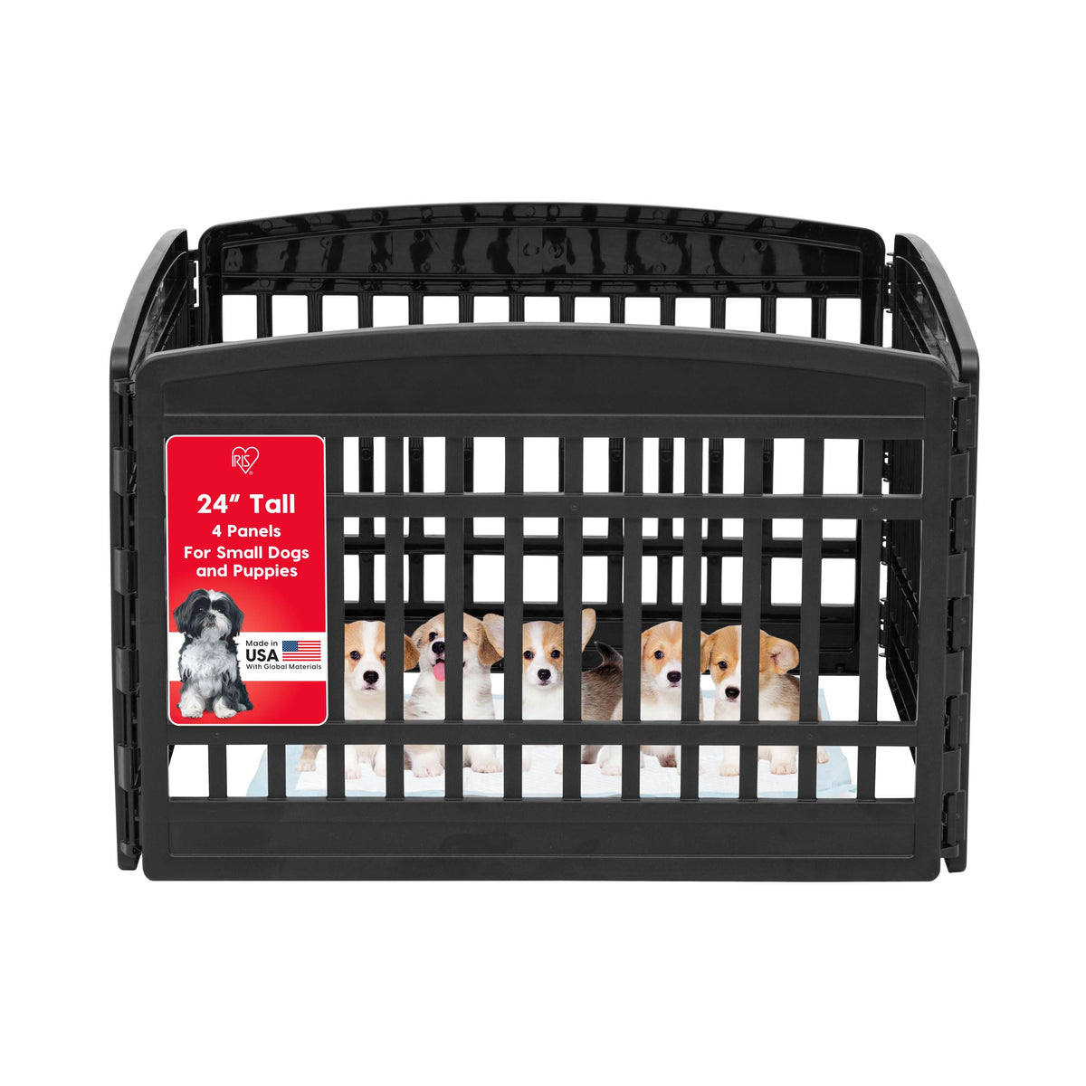 IRIS USA dog playpen 4-panel setup for indoor training