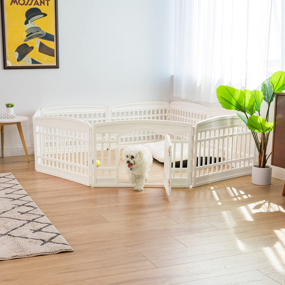 Door panel of IRIS USA playpen ready for convenient access