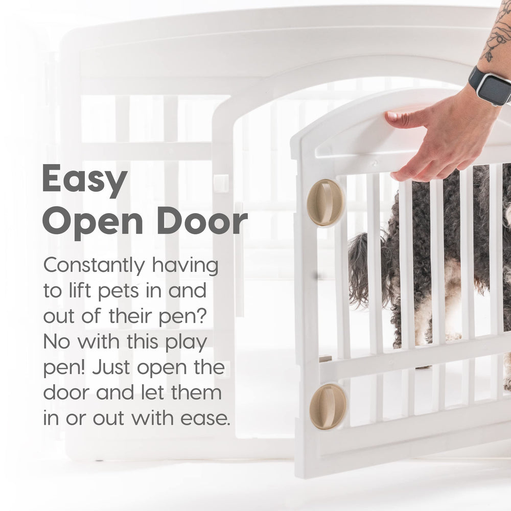 IRIS USA expandable panels option to add more space for growing dogs.