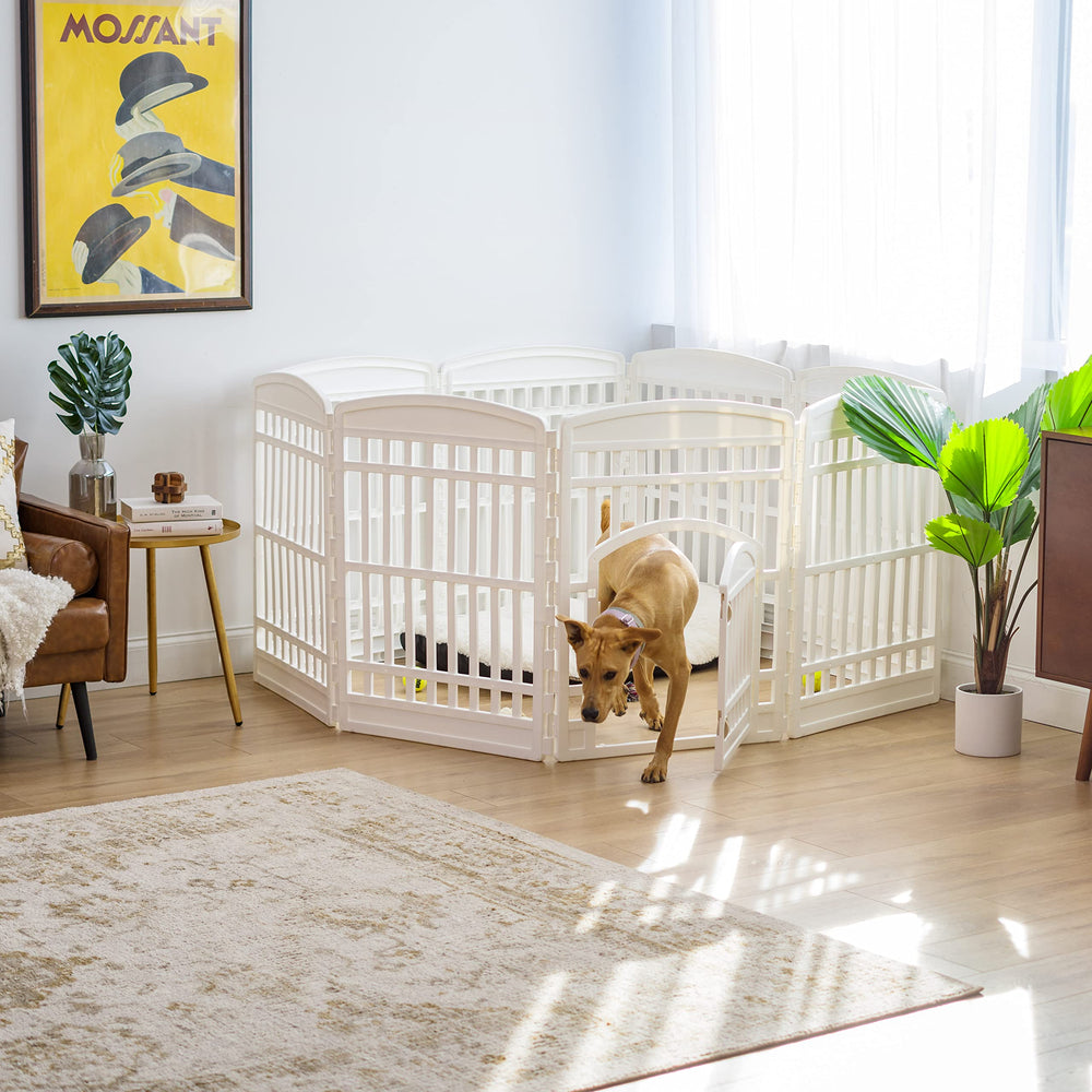 IRIS USA dog playpen extended space for calm play and exploration
