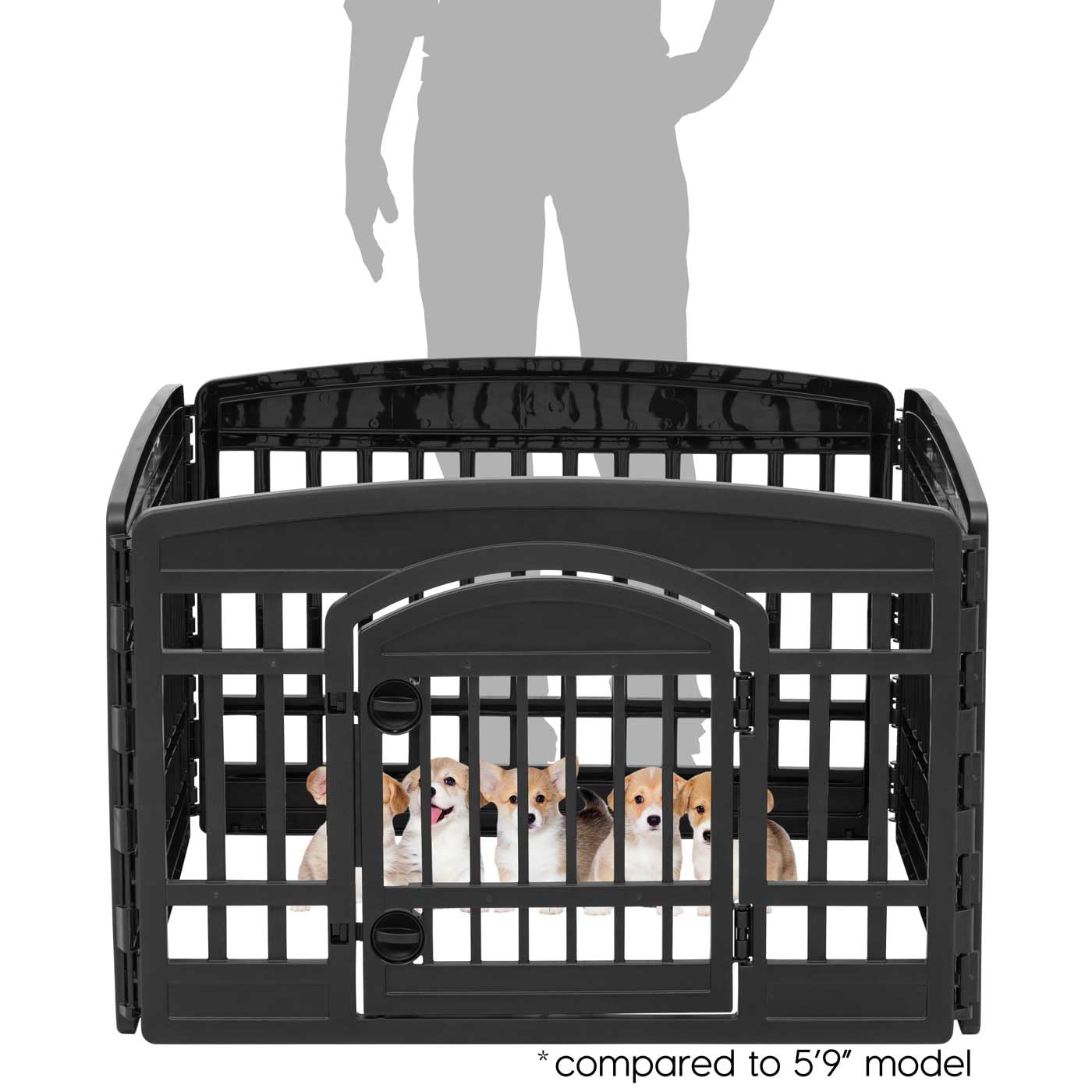 IRIS USA dog playpen indoors outdoors use demonstrates versatile confinement for training.