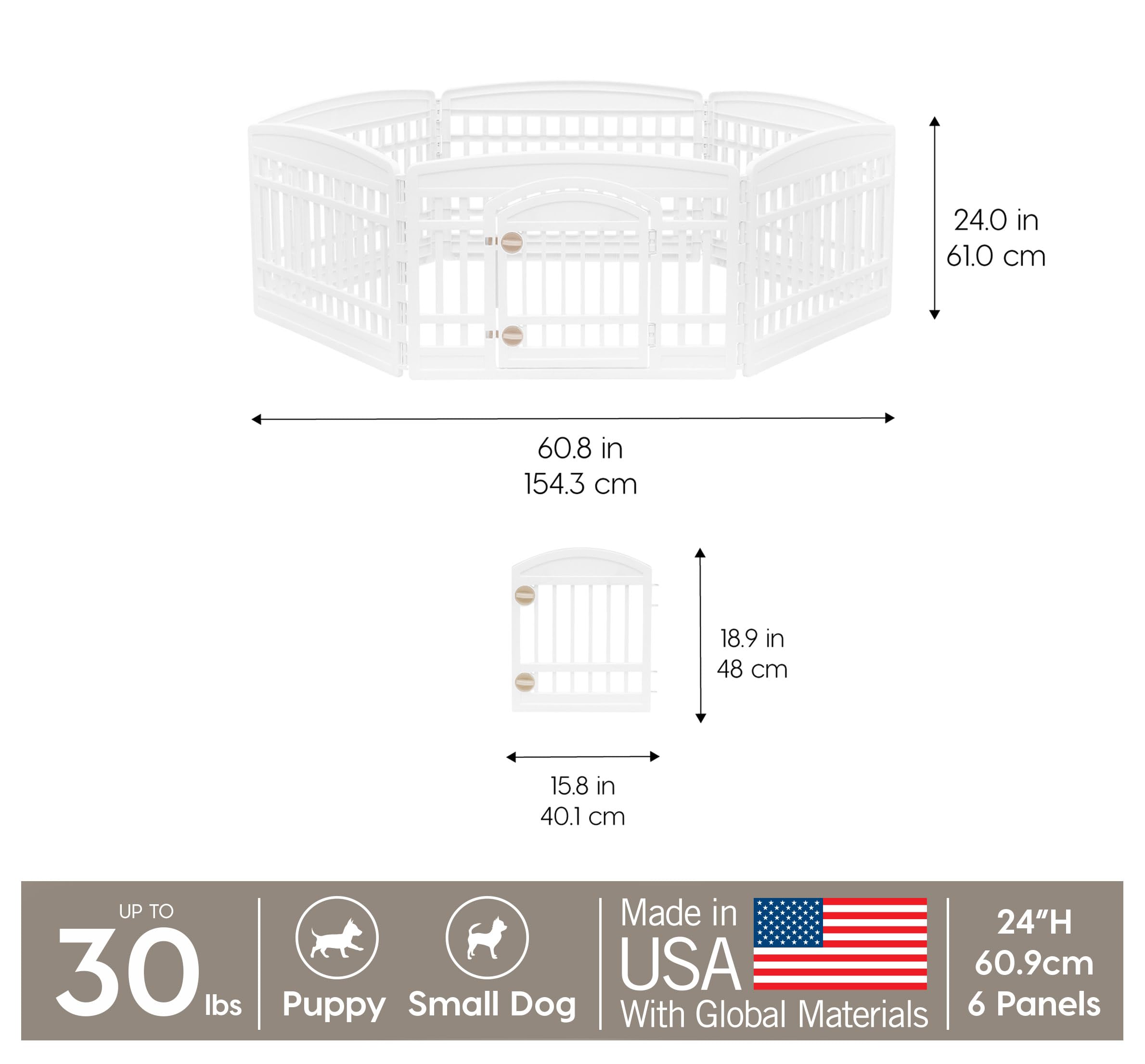 IRIS USA playpen interior showing 61 by 61 inch space for safe play.