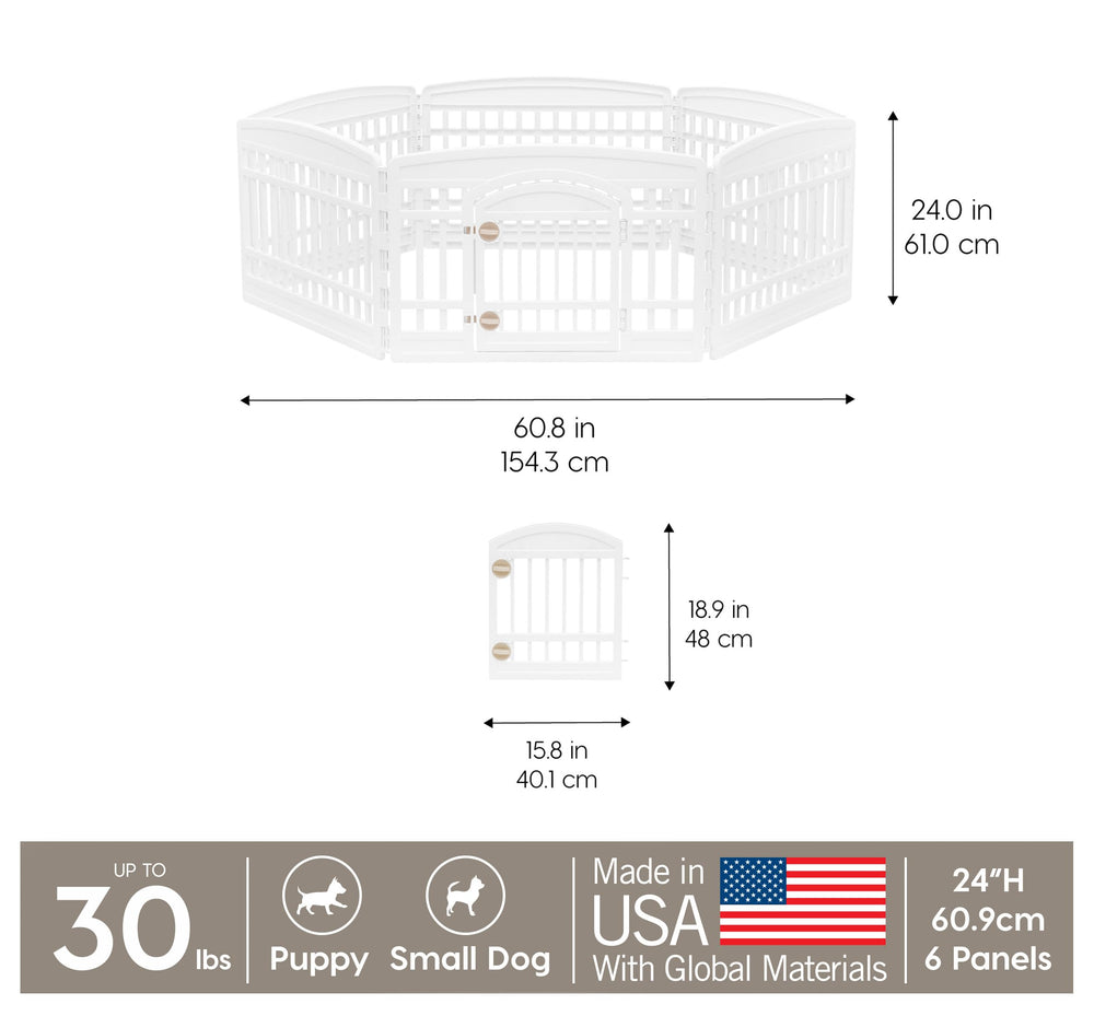 IRIS USA playpen interior showing 61 by 61 inch space for safe play.