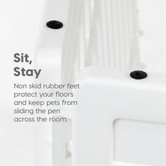 Interior view of IRIS USA playpen showing 63 by 63 inches of space